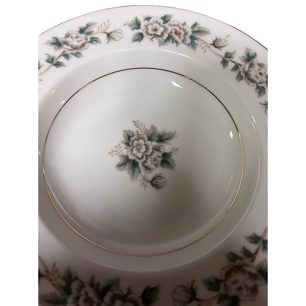 Set Of 4 Noritake China Laurette Soup Bowl Floral Gold Rim Vintage Dining - Picture 2 of 5